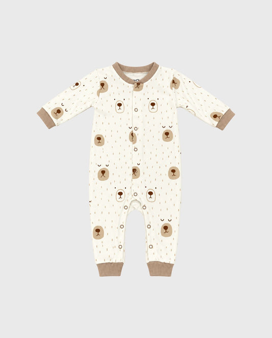 Pijama Enteriza Estampada Osos Beige