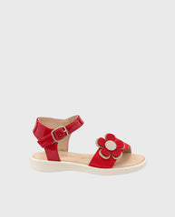 Sandalias Flor Roja Broche