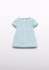 Vestido Cuadros Cuello Agua Azul Abel & Lula