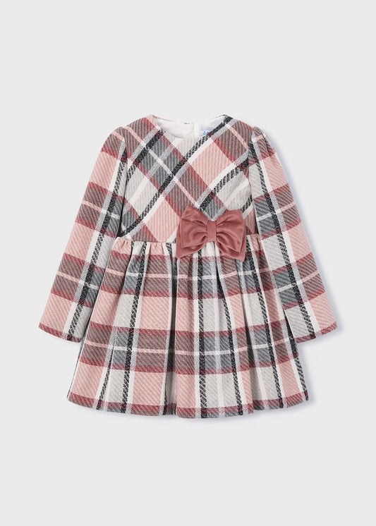 Vestido Cuadros Moño Rosa Mayoral