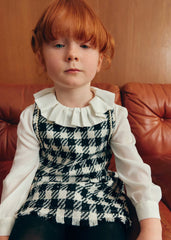 Vestido Cuadros Cuello Negro Abel & Lula