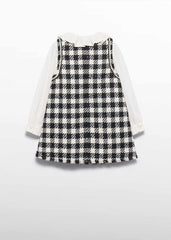 Vestido Cuadros Cuello Negro Abel & Lula