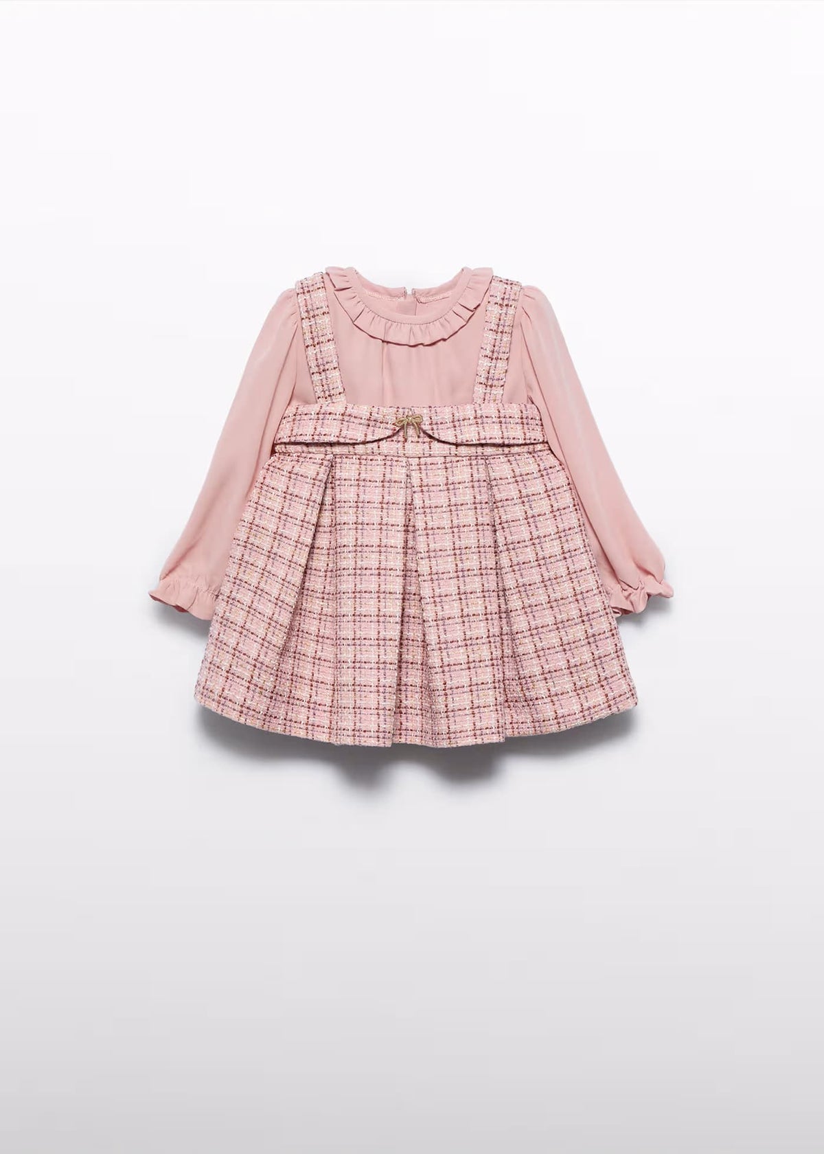 Vestido Tweed Cuadros Rosa Pastel Mayoral 