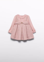 Vestido Tweed Cuadros Rosa Pastel Mayoral 