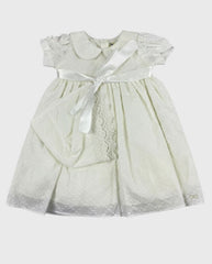 Vestido Ceremonia Con Pava Puntos Blanco