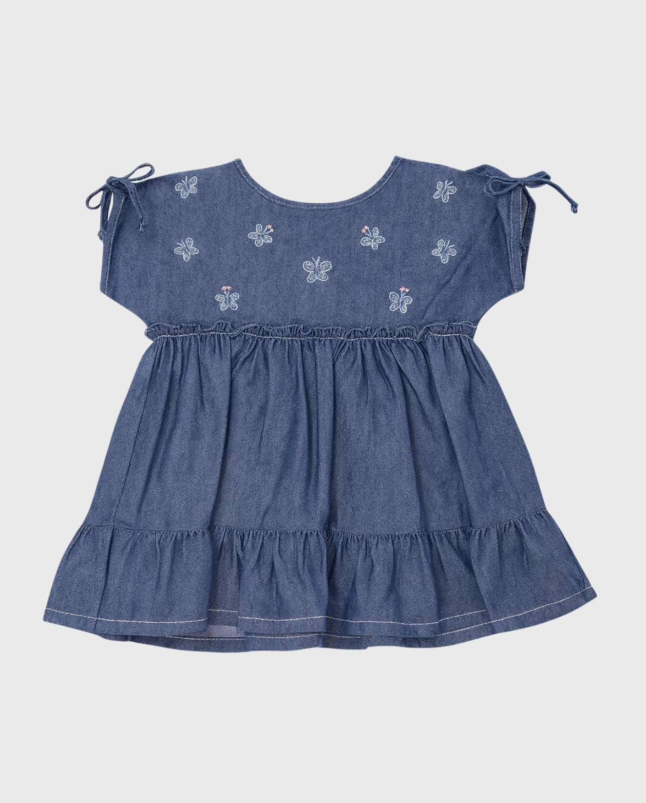 Vestido Mariposas Bordado Denim oscuro