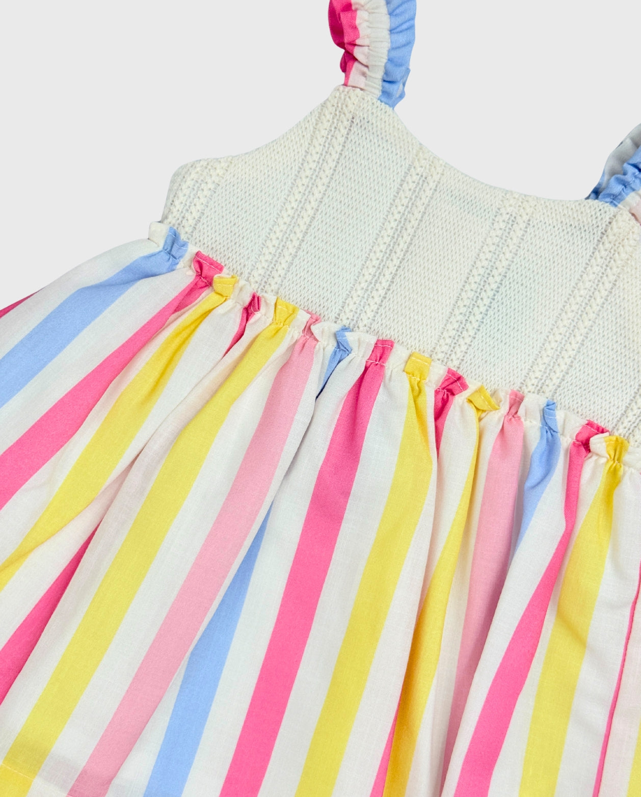 Vestido Combinado Rayas Colores detalle