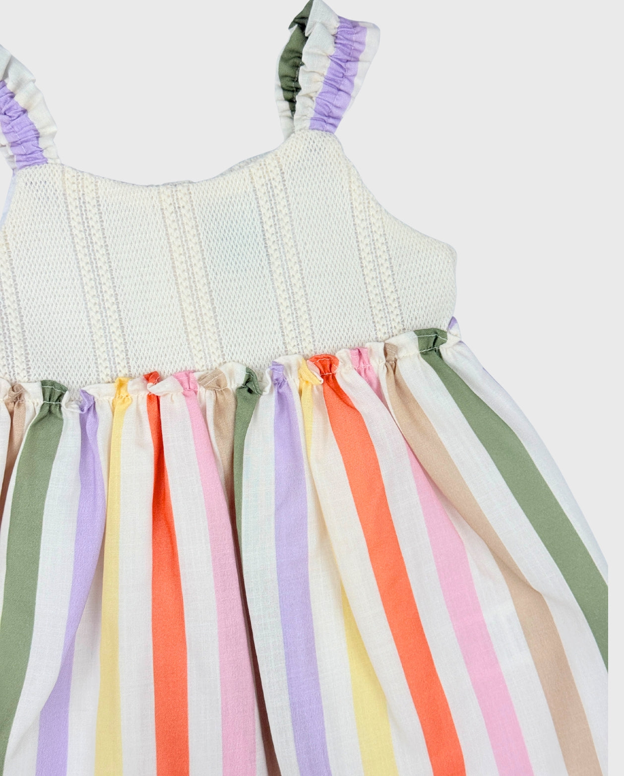 Vestido Combinado Rayas Colores detalle colores opacos