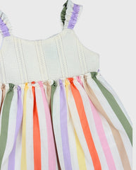 Vestido Combinado Rayas Colores detalle colores opacos