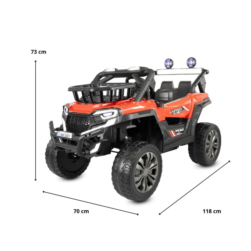 Carro Montable Eléctrico Súper Trail Rojo 12V Prinsel MEDIDAS