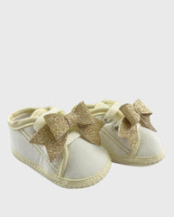 Tenis Moño Glitter Dorado perfil