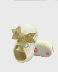 Tenis Moño Glitter Dorado suela