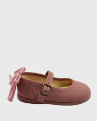 Baletas Con Lazo De Terciopelo Tokolate perfil