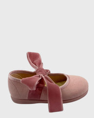 Baletas Mercedita Con Cinta De Terciopelo Tokolate perfil