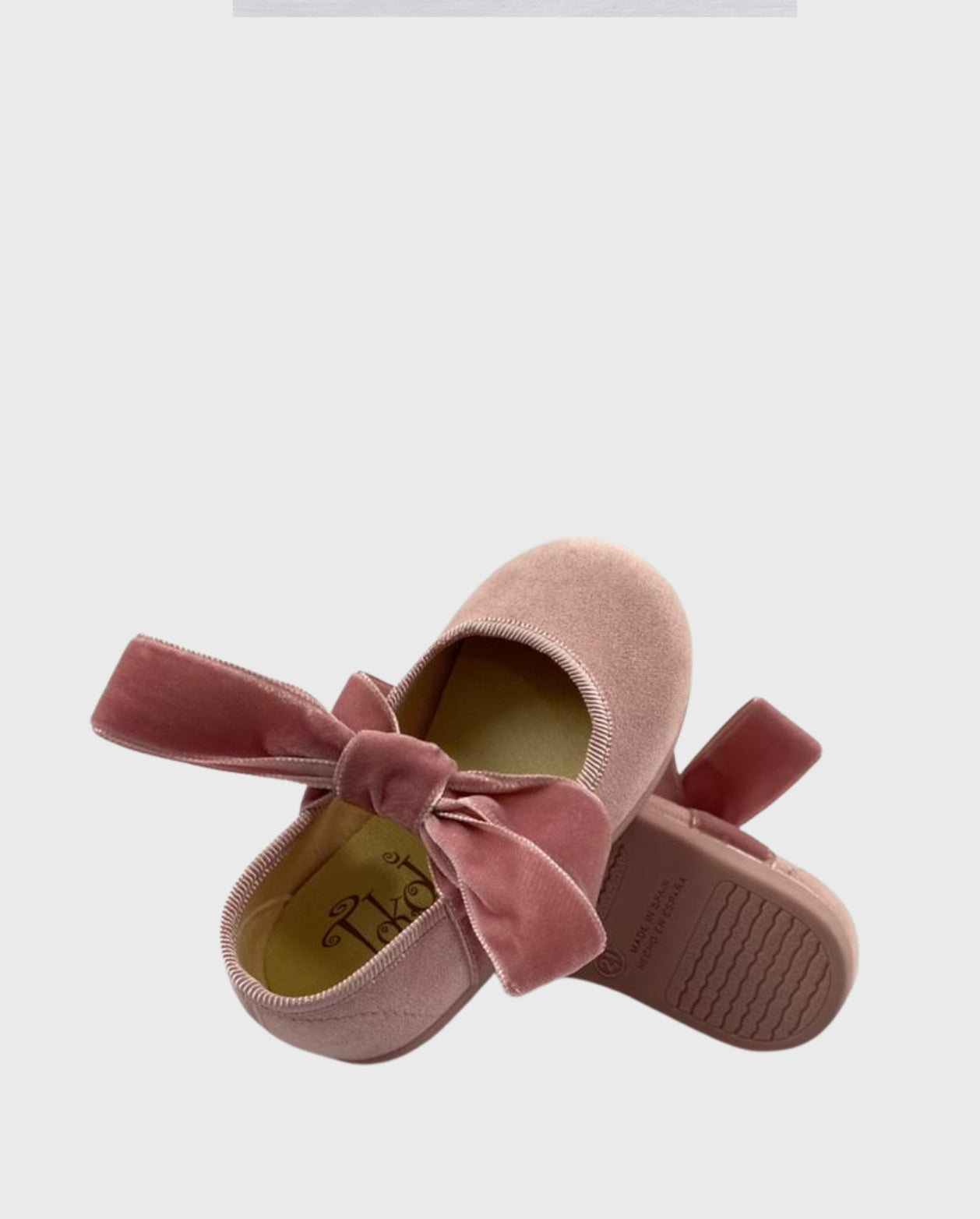 Baletas Mercedita Con Cinta De Terciopelo Tokolate suela