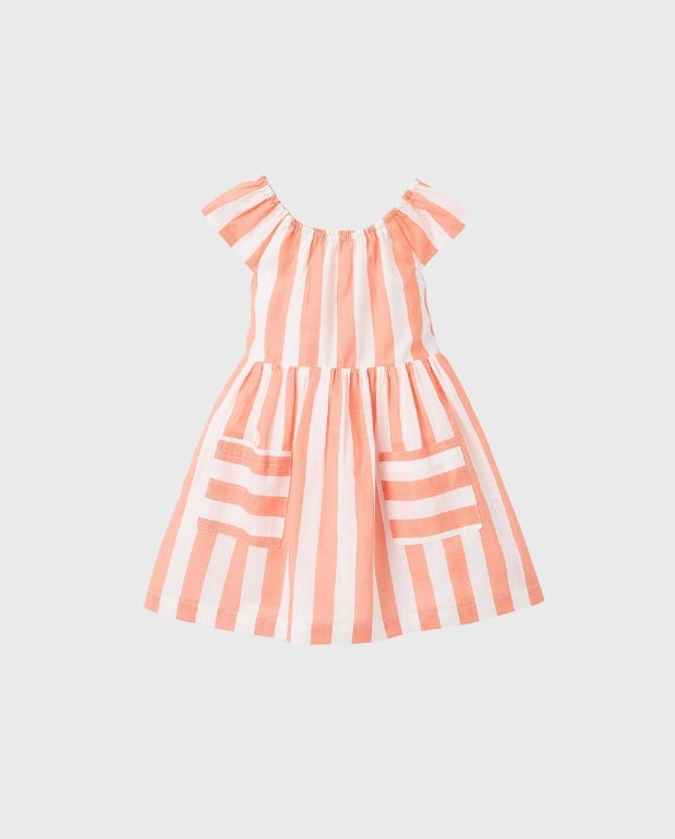 Vestido Bolsillos Rayas Naranja Zippy®