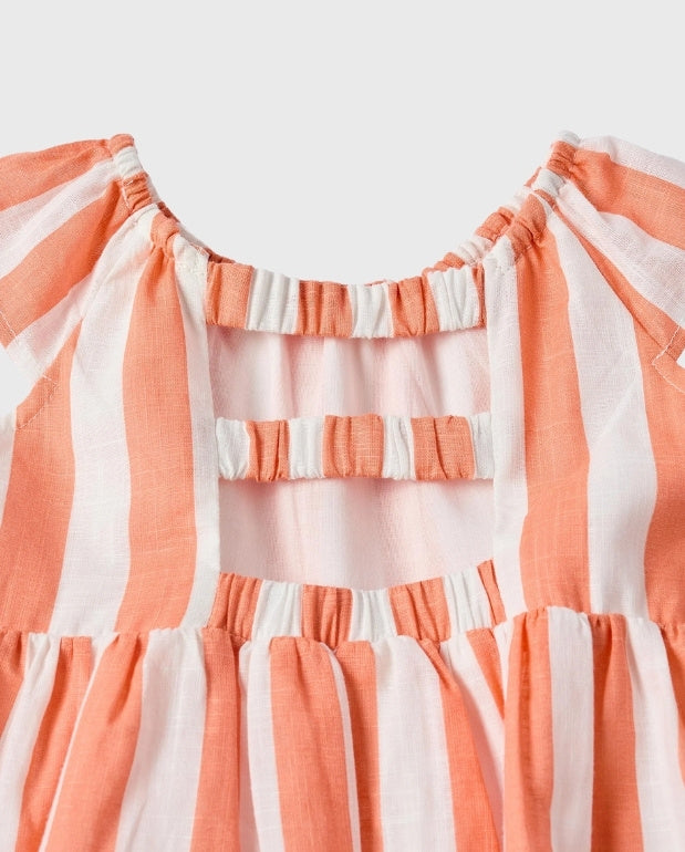 Vestido Bolsillos Rayas Naranja Zippy® detalle