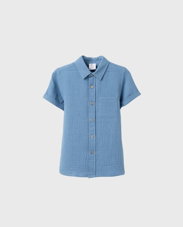 Camisa Manga Corta Bambula Azul Zippy®