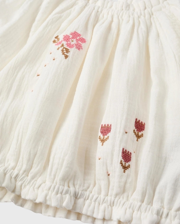 Blusa Bombacha Bordado Blanco Zippy® detalle