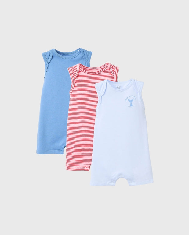 Set 3 Bodys Rayas Ballena Zippy