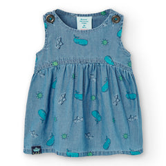 Vestido Denim Estampado Ballenas