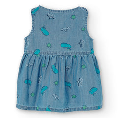 Vestido Denim Estampado Ballenas