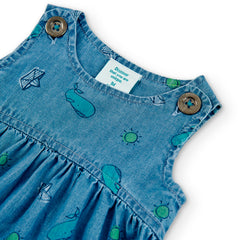 Vestido Denim Estampado Ballenas