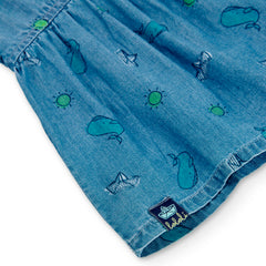 Vestido Denim Estampado Ballenas