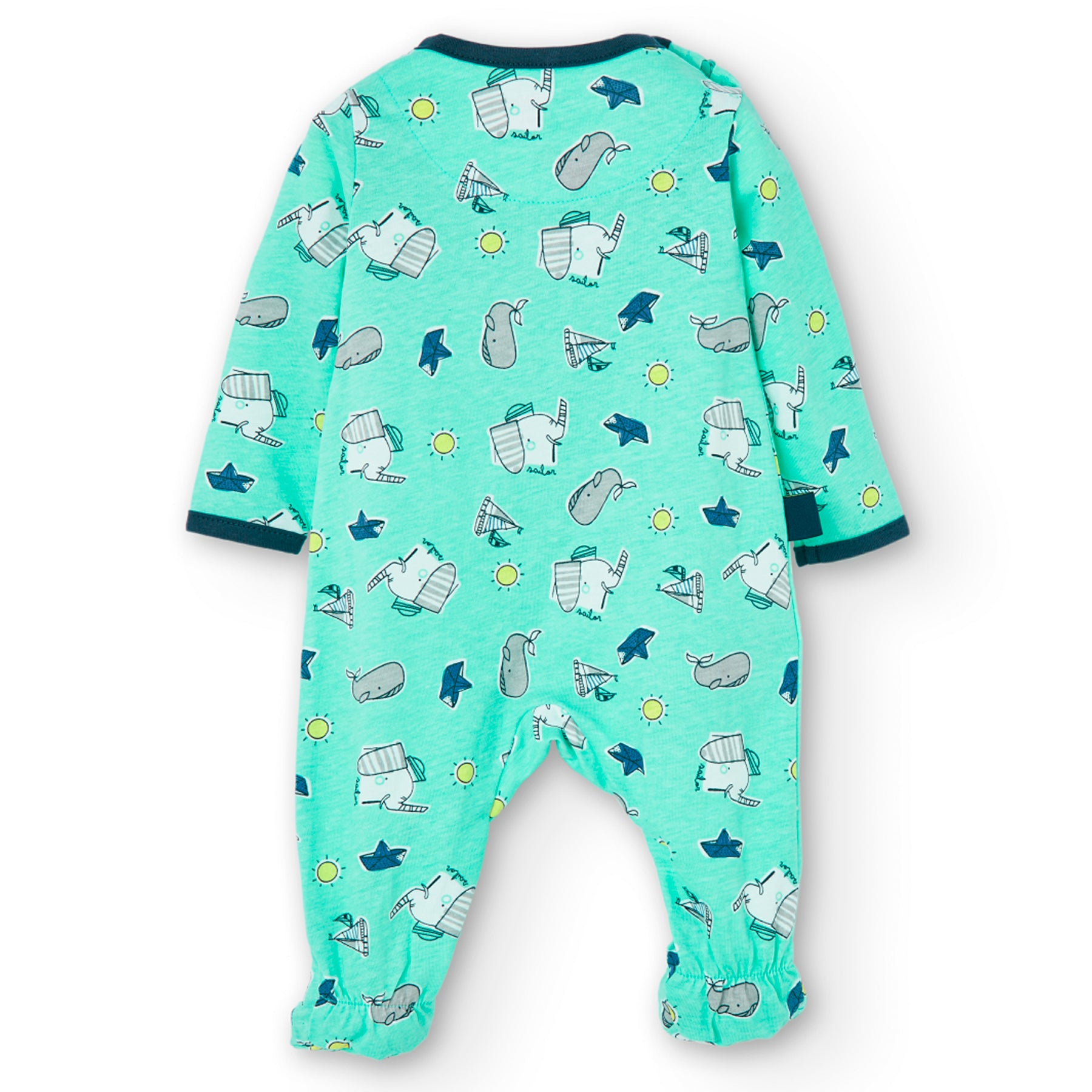 Pijama Enterizo Ballenas Verde Menta Boboli BOBOLI