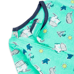 Pijama Enterizo Ballenas Verde Menta Boboli BOBOLI