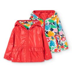 Chaqueta Reversible Hojas Roja Boboli