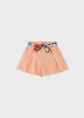 Short Con Cinturón Estampado Melocotón