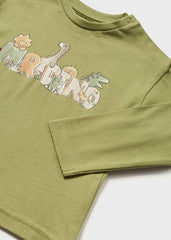 Camiseta Manga Larga Estampada Dino Verde Mayoral Detalles