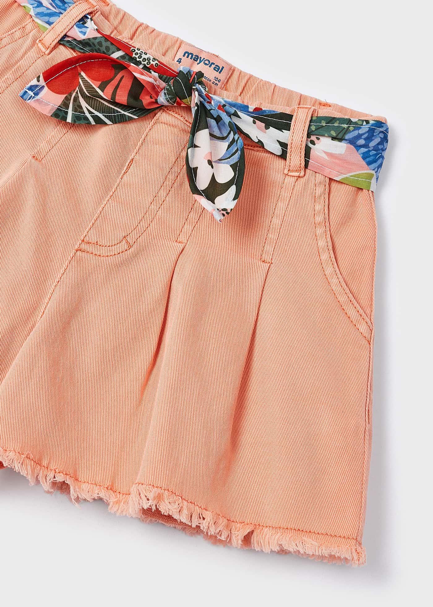 Short Con Cinturón Estampado Melocotón Mayoral Bolsillos