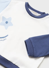 Conjunto 2 Piezas Sudadera Smile Azul Mayoral Manga