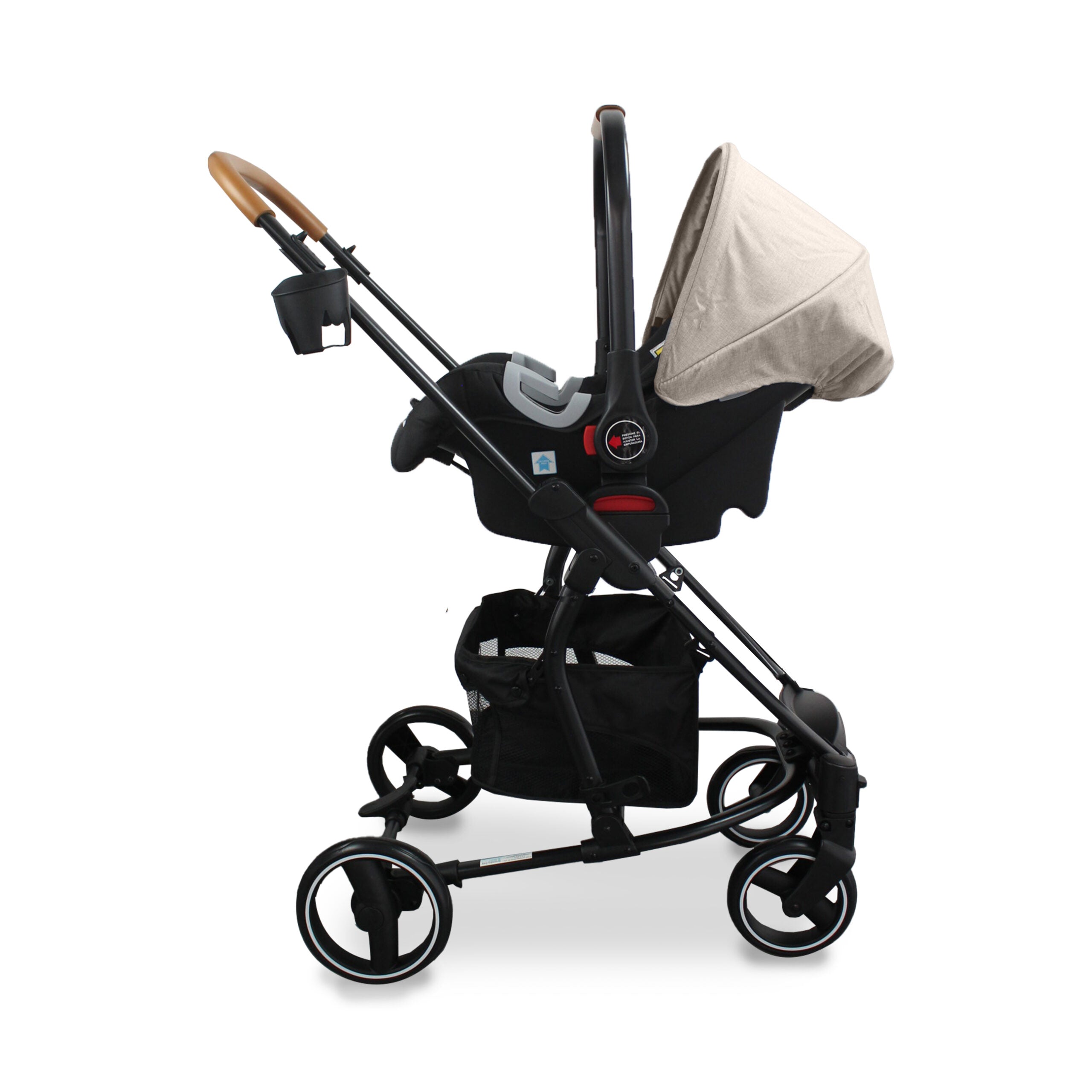 Coche Moisés Con Porta Bebé Travel System Prima Beige Bebesit Usos