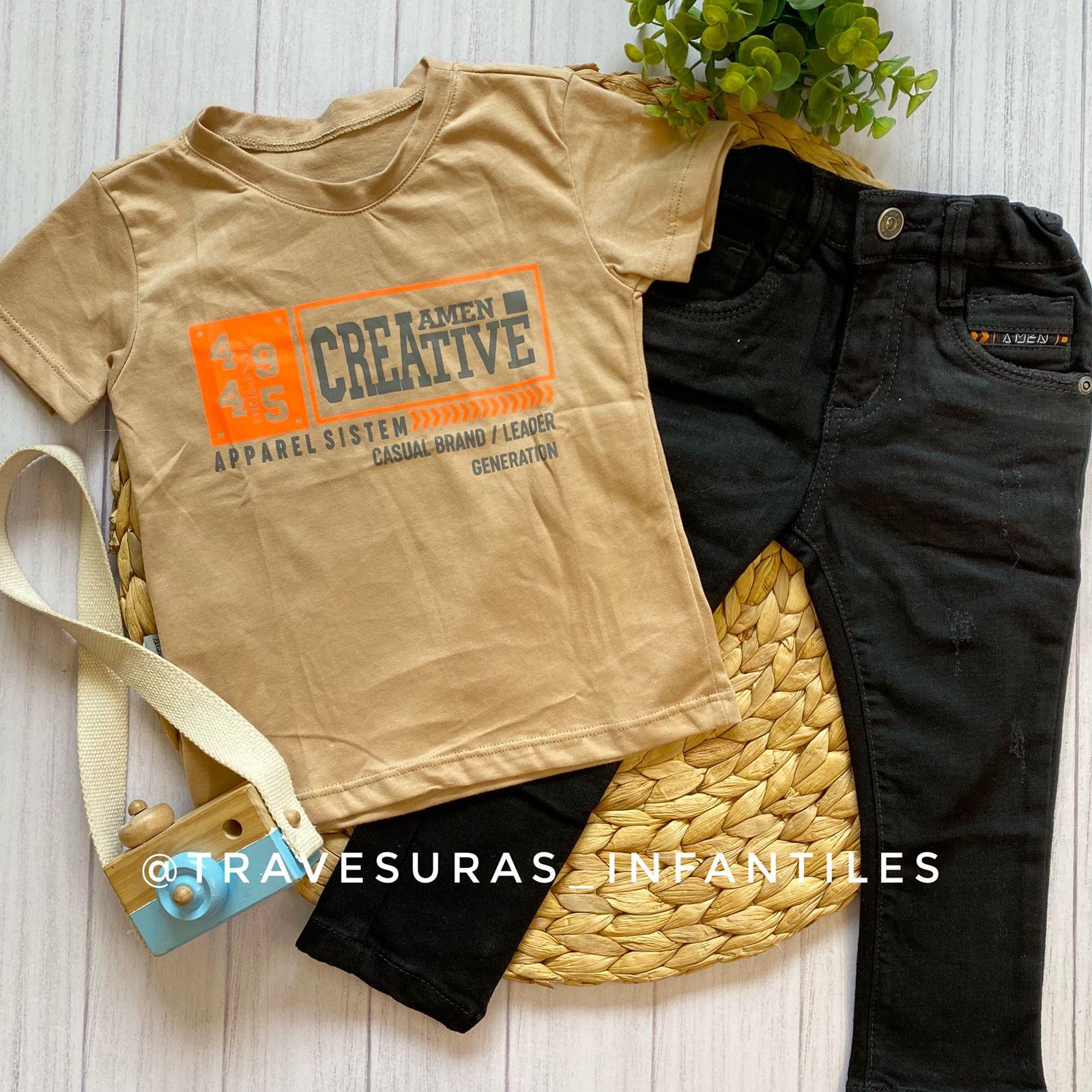 Conjunto Camiseta Estampada Niño Amen AMEN