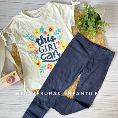 Conjunto Leggins Girl Flores PETIT POUPEE