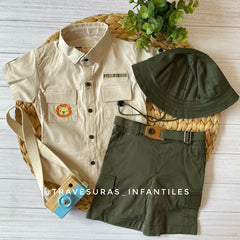 Conjunto Camisa Safari Beige Niño REBELS