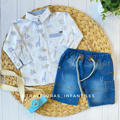 Conjunto Camisa Estampada Safari ROJITAS