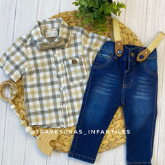 Conjunto Camisa Cuadros QBABY