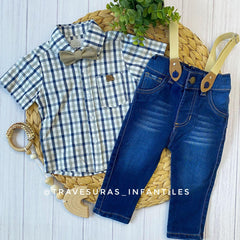 Conjunto Camisa Cuadros QBABY