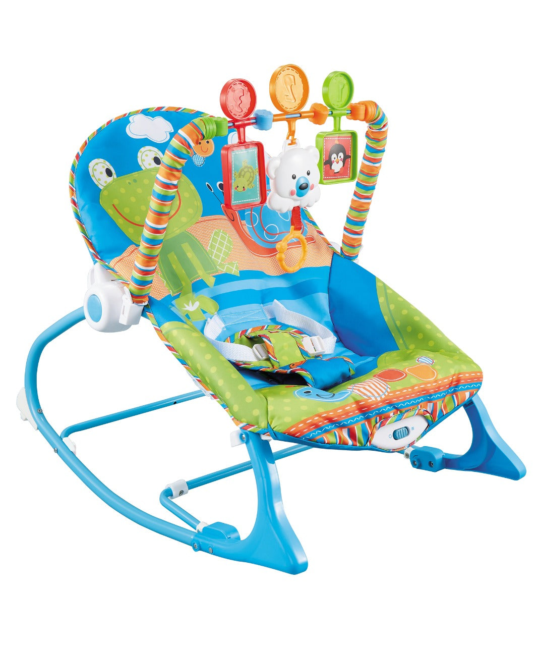 Silla Mecedora Vibradora Musical Sapo Verde diseño