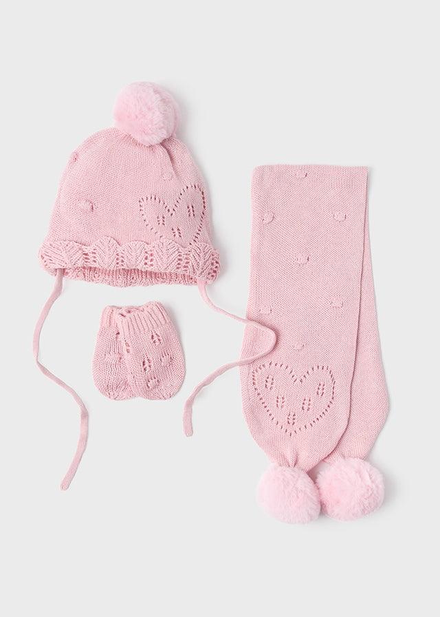 Set Gorro Y Bufanda Tejido Corazón Rosa Mayoral