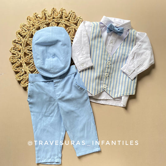 Conjunto Chaleco Corbatin Rayas
