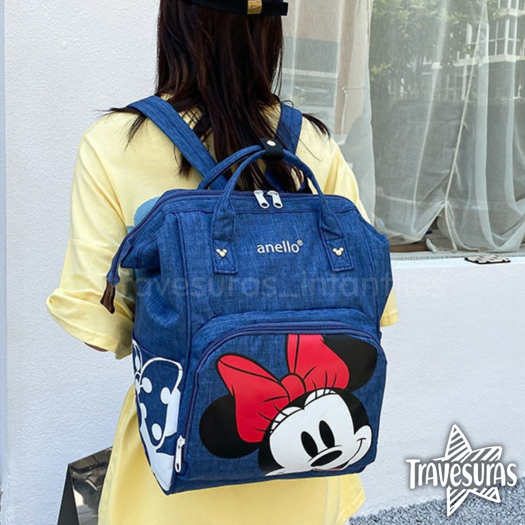 Pañalera Morral Minnie Mouse Correas