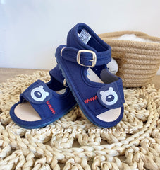 Sandalias Osito Azul Huellitas Diseño