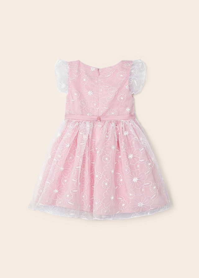 Vestido Bordado Rosado Flores MAYORAL