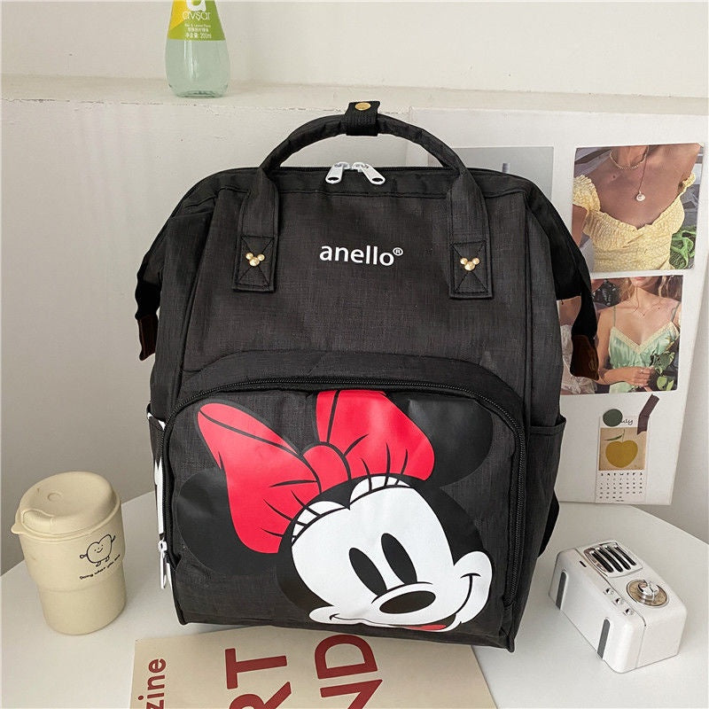 Pañalera Morral Minnie Mouse Negra