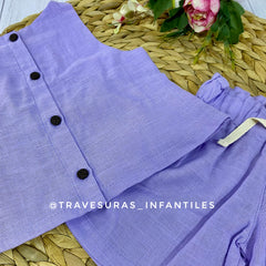 Conjunto En Lino Niña Travesuras Infantiles